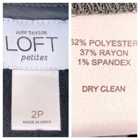 LOFT Dress Black Drape Neck Sheat Sleeveless Pockets Career Women's Size 2P - Picture 9 of 10